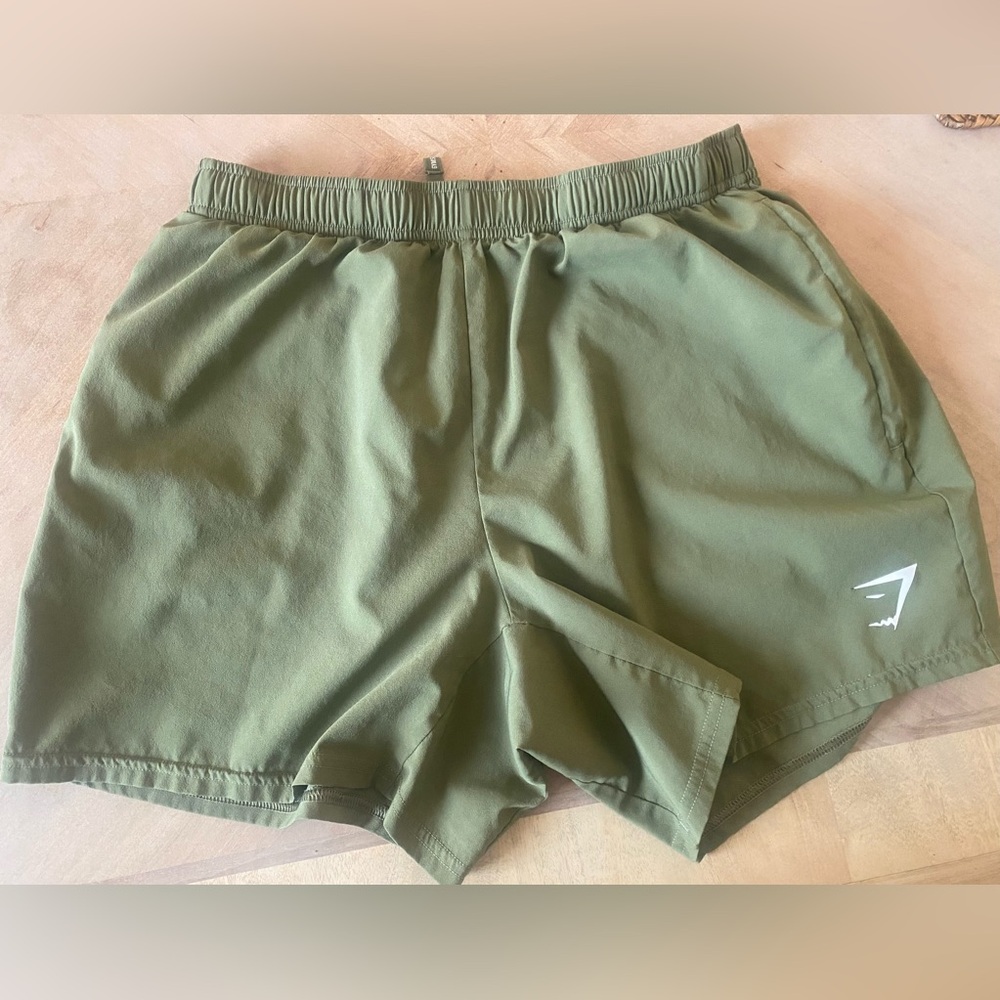 Gymshark Men's Olive Green Shorts- Medium